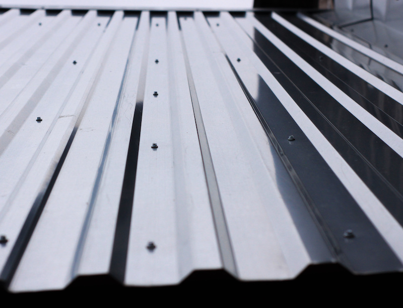 roof covered with galvanized sheets